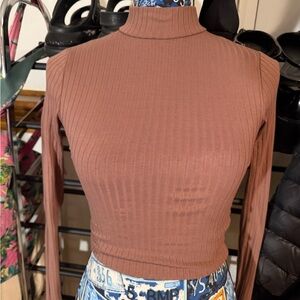 Full Tilt Ribbed Long Sleeve Crop Top